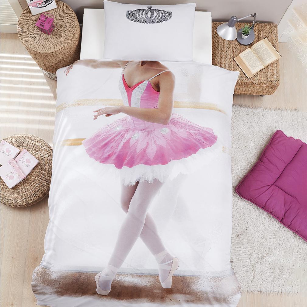 1 boy girl daunex parure copripiumino in puro cotone con stampa ballerina copripiumino bimbi daunex sofficepiuma