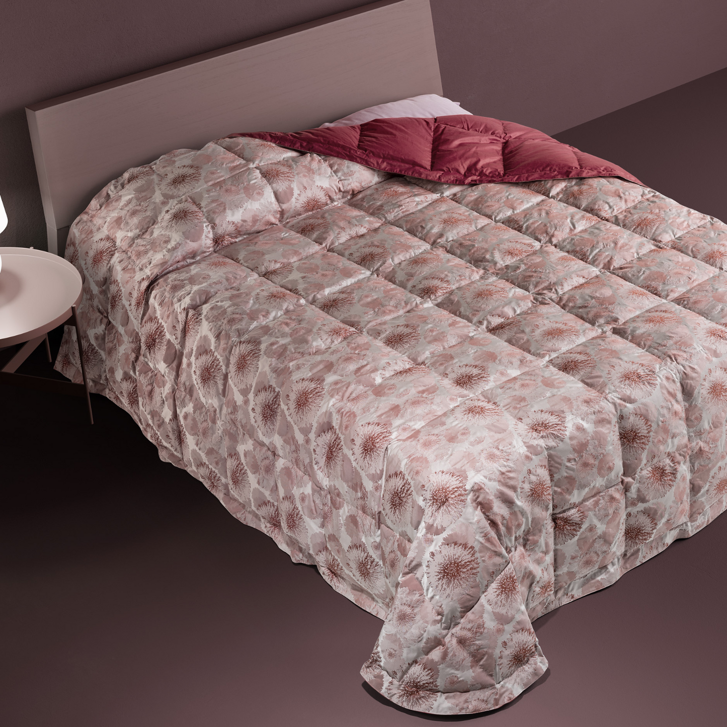 DAUNENSTEP Trapunta invernale 100% piumino d'oca fantasia Floreale 13028A - COLLEZIONE 2024