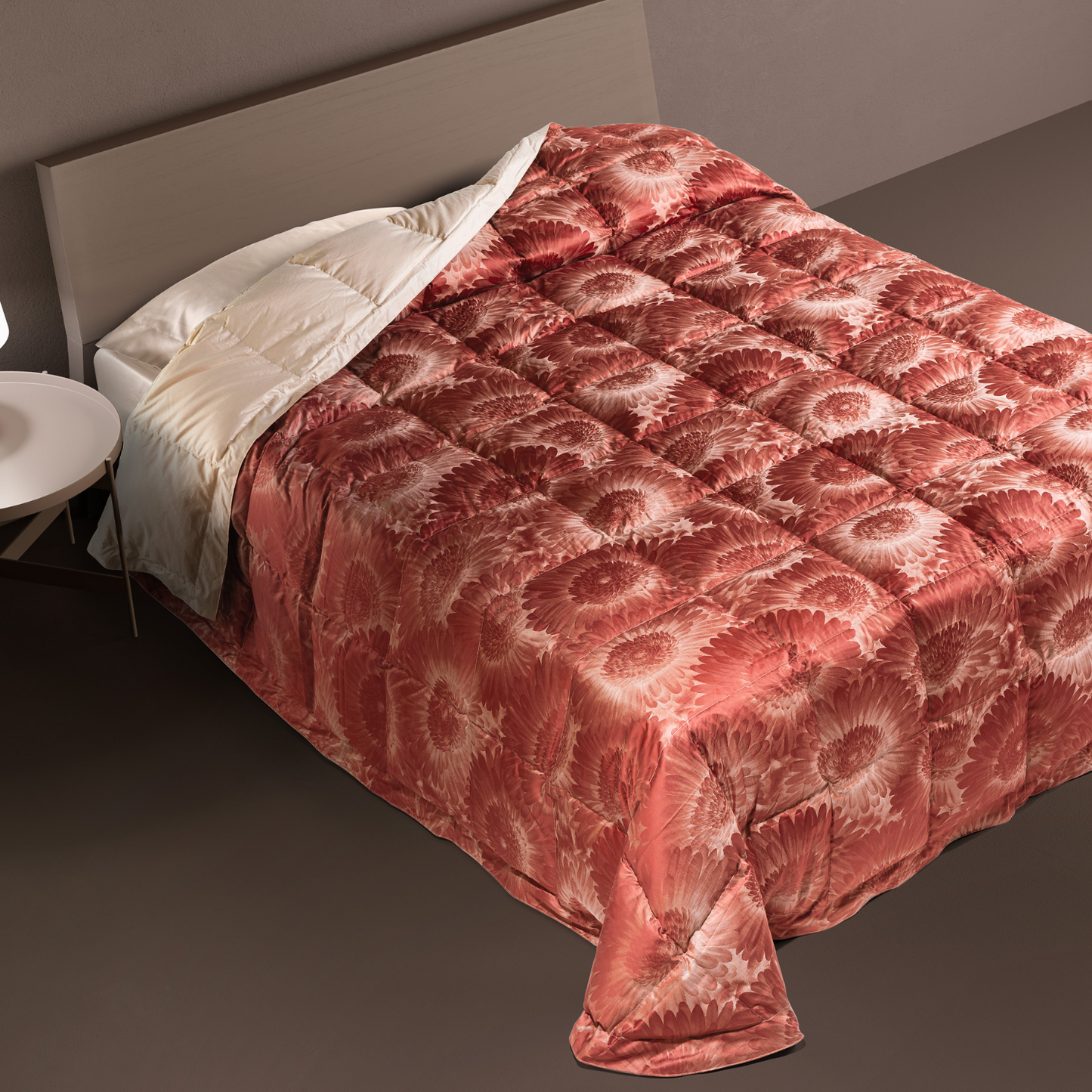 DAUNENSTEP Trapunta invernale 100% piumino d'oca fantasia Floreale 13036A - COLLEZIONE 2024