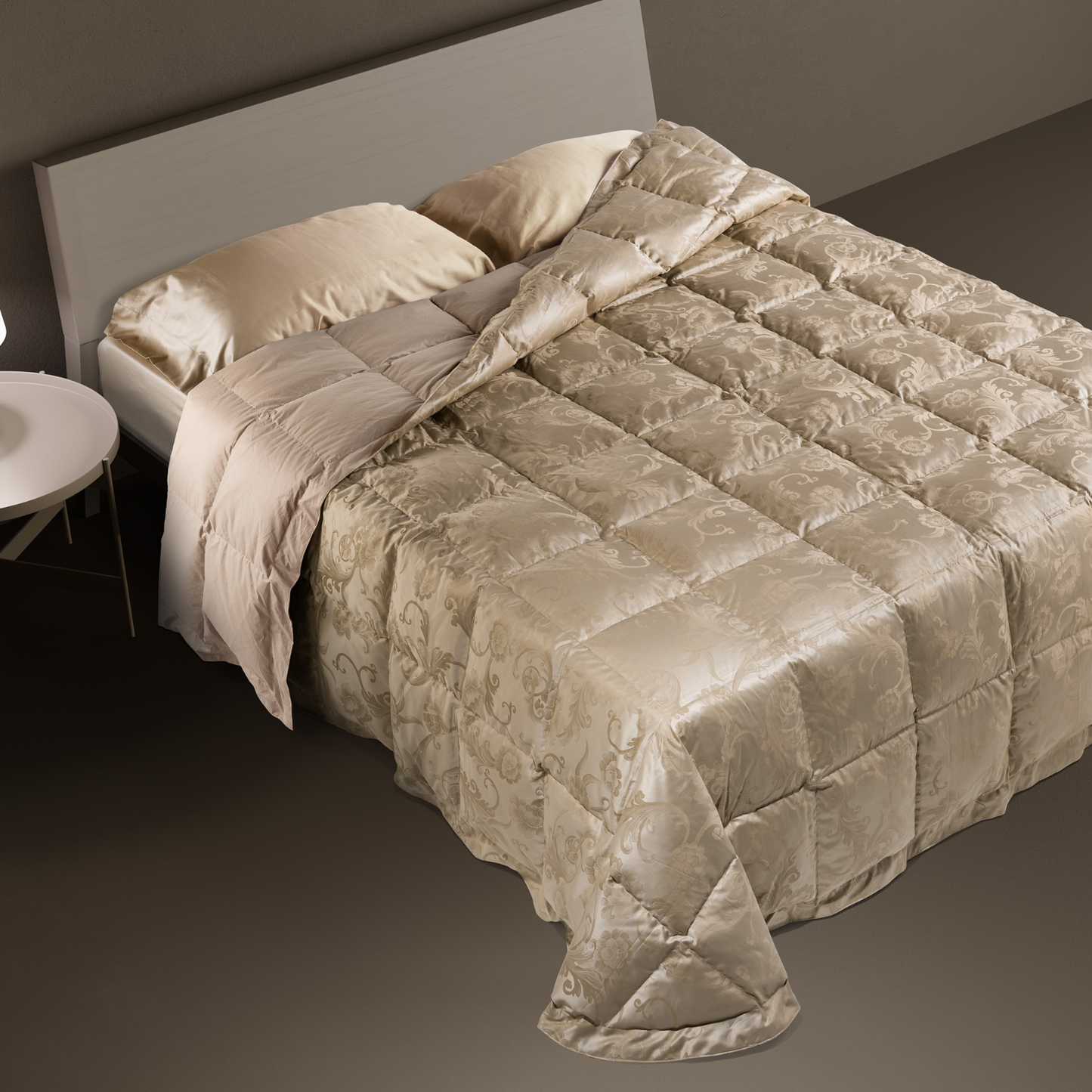 DAUNENSTEP Trapunta invernale 100% piumino d'oca fantasia Floreale 13039A - COLLEZIONE 2024