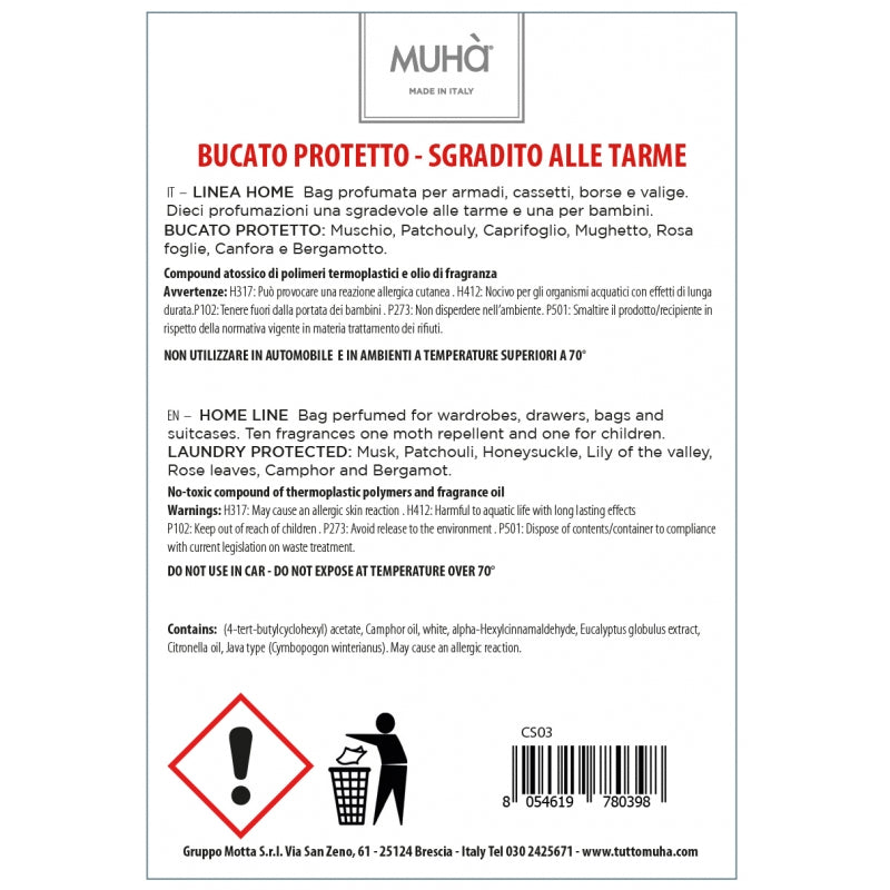 2 ROSSO profuma bucato bucato protetto