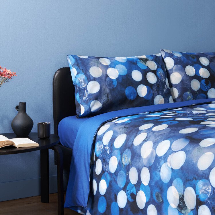 BASSETTI COMPLETO COPRIPIUMINO SINGOLO 1 PIAZZA art. CIRCLE col. B1 BLU