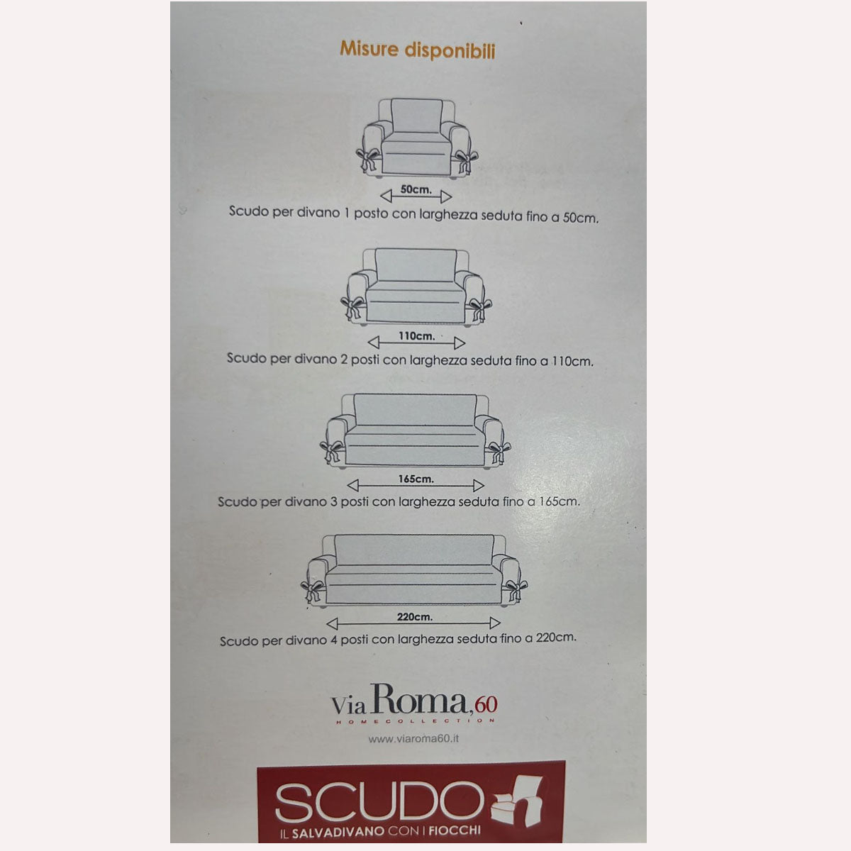 4 EXPRESS VIA roma copridivano copripoltrona scudo sofficepiuma