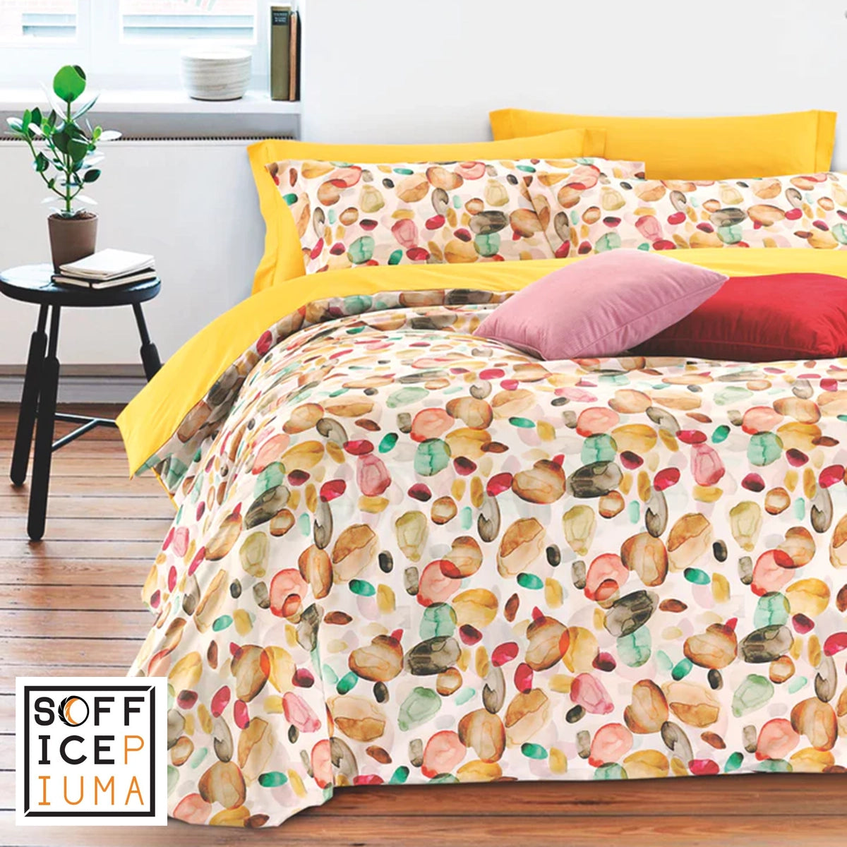 PETALOSO lenzuolo PARURE copripiumino raso princeps SOFFICEPIUMA