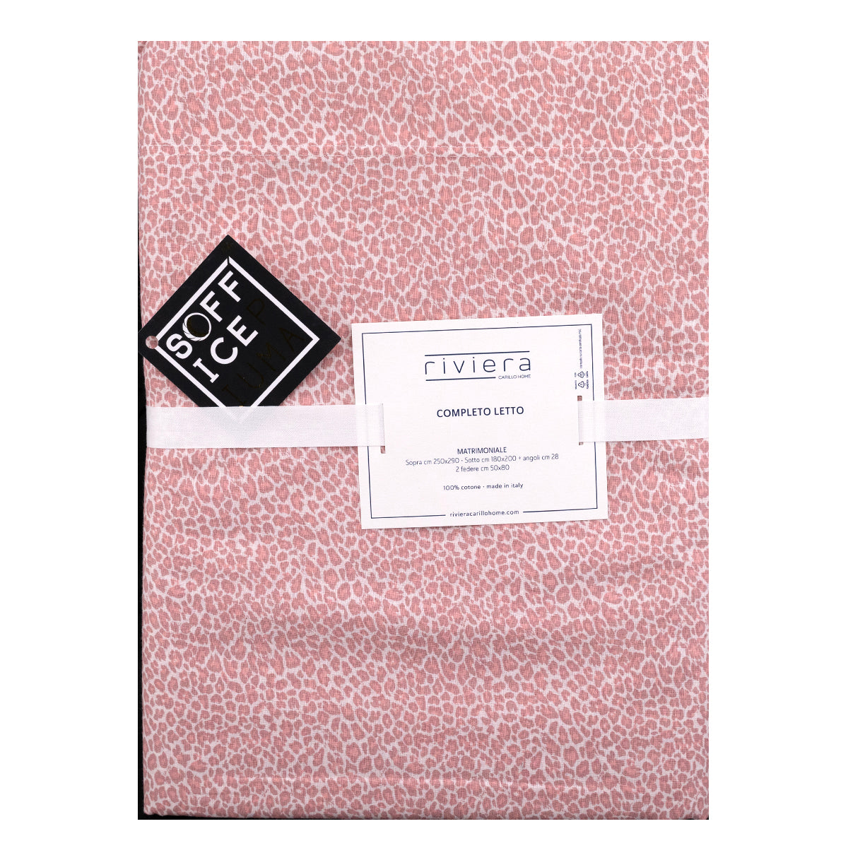 REEVER CARILLO BIANCHERIA lenzuolo copripiumino cotone leopardo pernice fantasia matrimoniale singolo piazza mezzo sconto offerta meta prezzo mia rosa