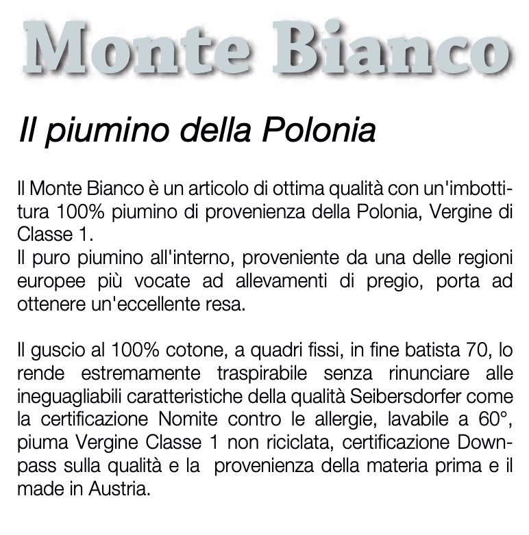 INHOM Factory Piumino letto in piuma d'oca SIBERIANA by SEIBERSDORFER art. MONTEBIANCO