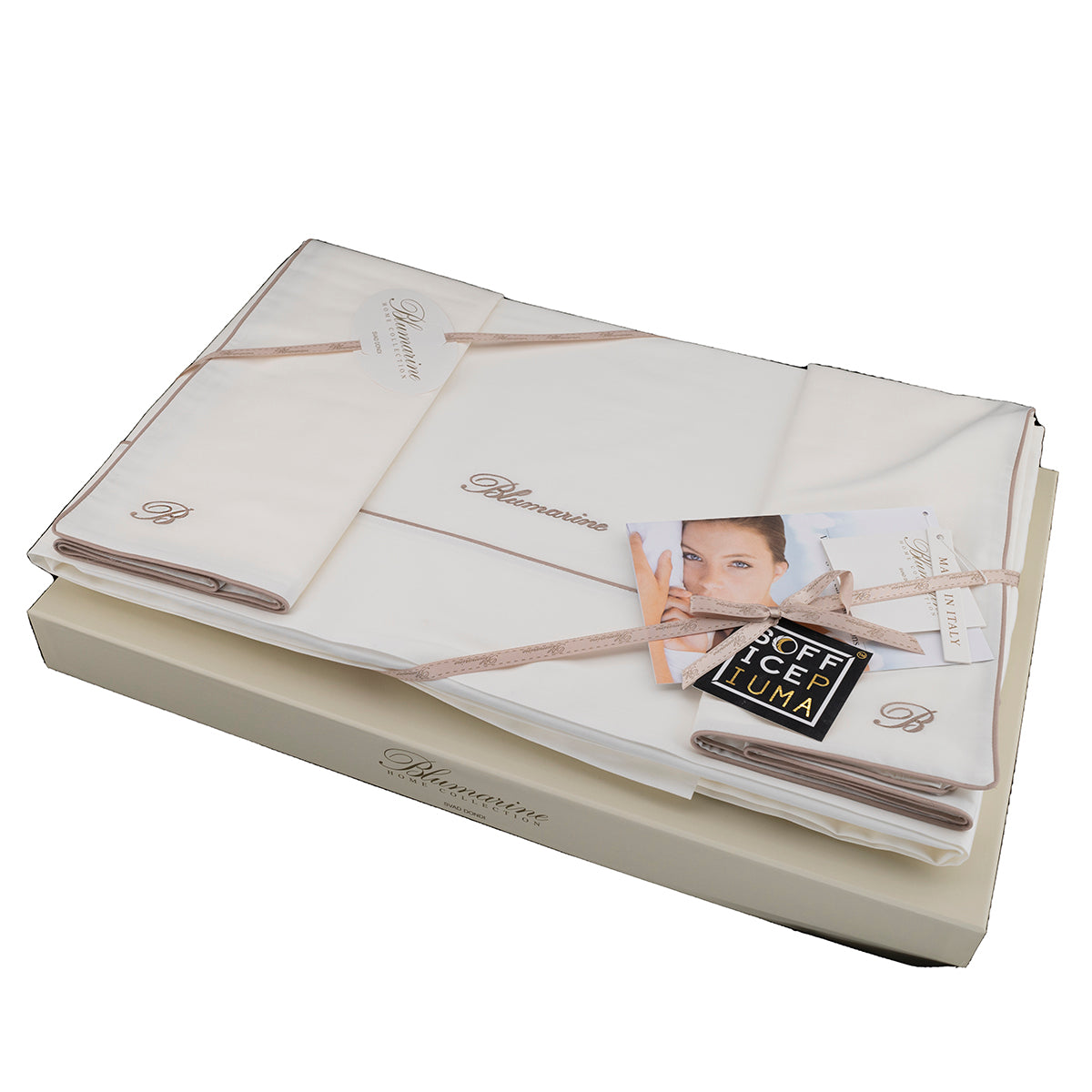 blumarine completo letto matrimoniale raso cotone con profilo sofficepiuma details 2114