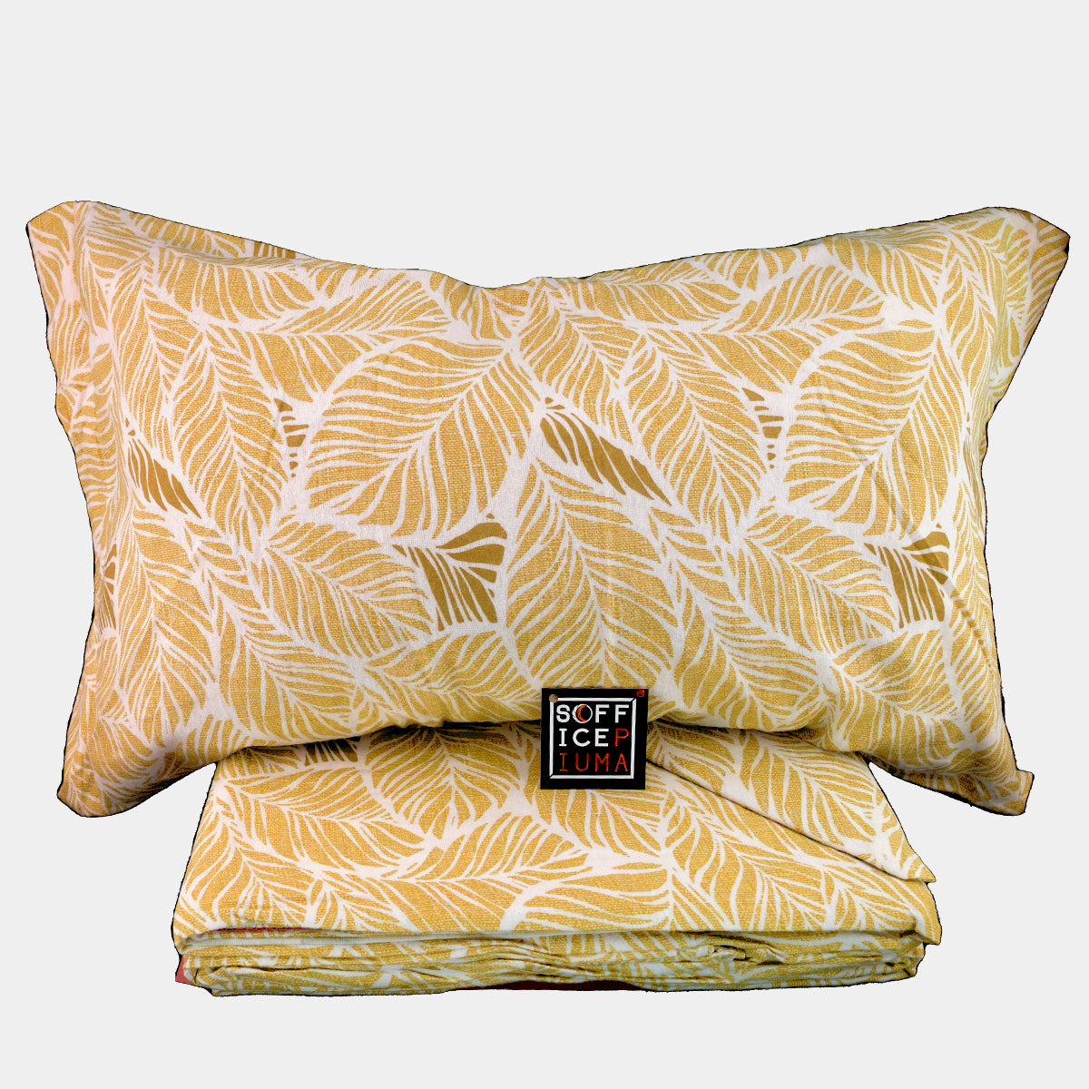 completo letto lenzuolo flanella no pilling floreale ocra celeste verde qualità made in italy eva ocra