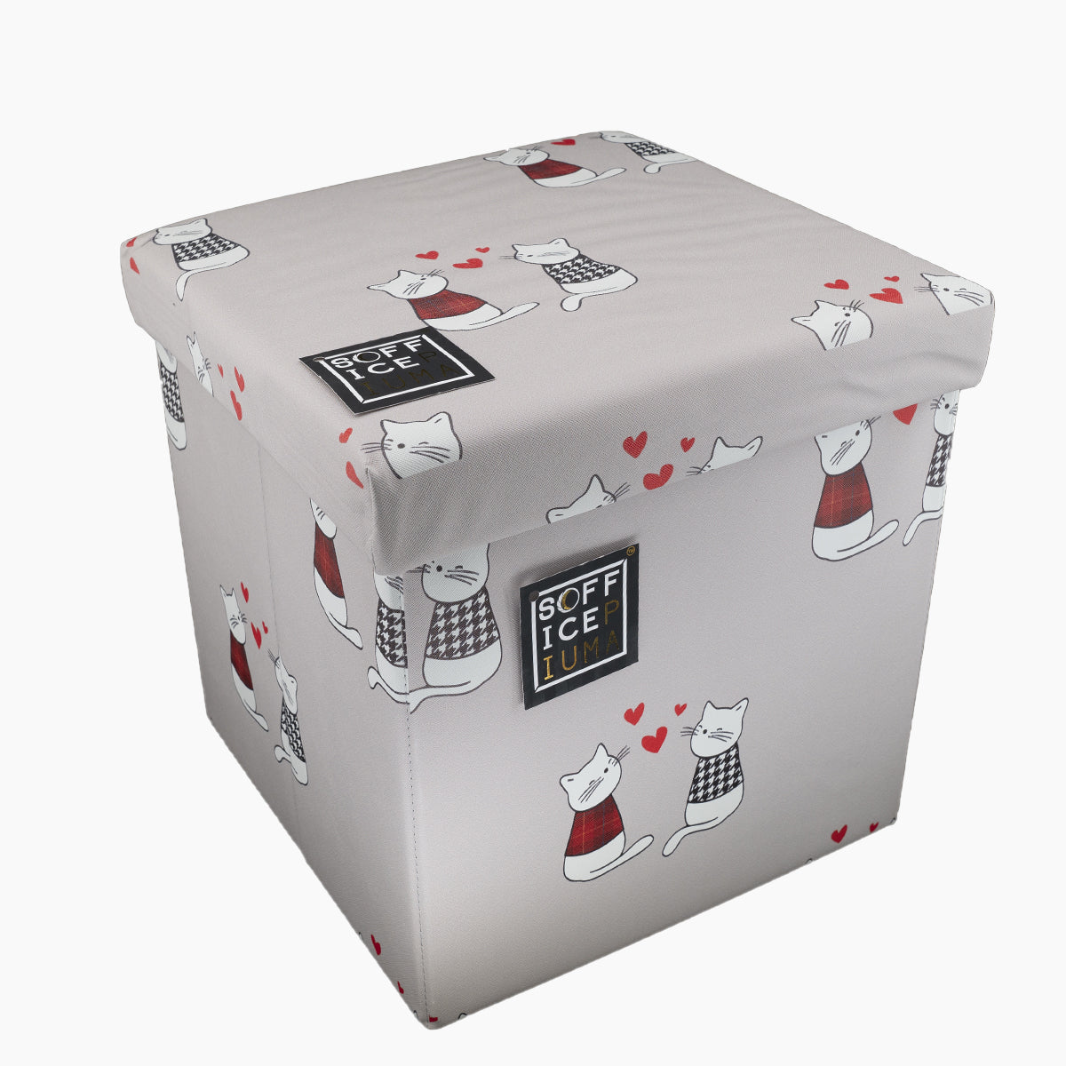 daunex cubo contenitore seduta tartan boston pieghevole economico sconto offerta cani rosso bau gatti