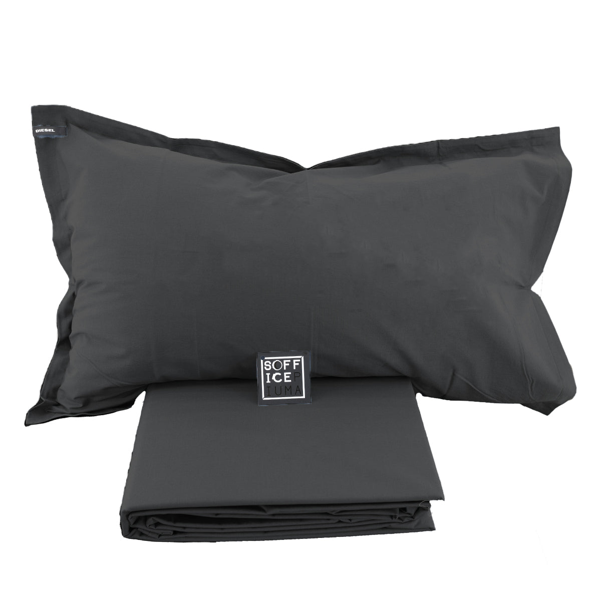 diesel parure copripiumino lenzuolo matrimoniale percalle mirabello carrara solid tinta unita iron