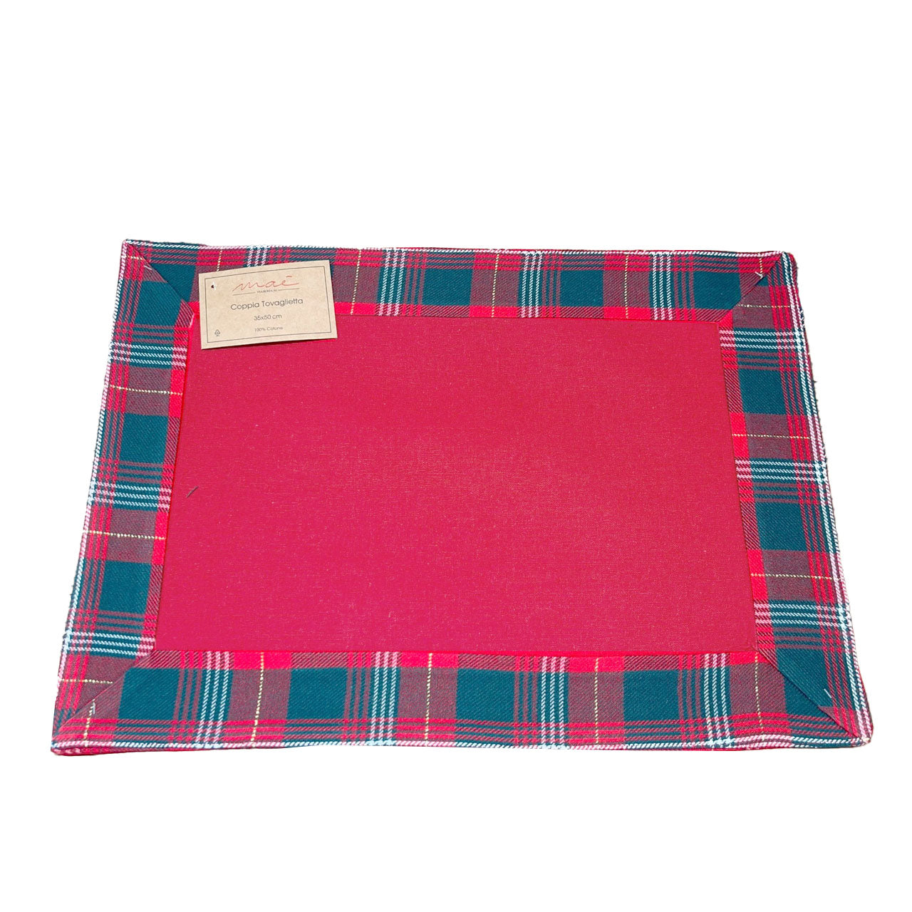 MAE' by Via Roma 60 Coppia di Tovagliette in cotone art. XMASTIME dis. SANTA CLAUS