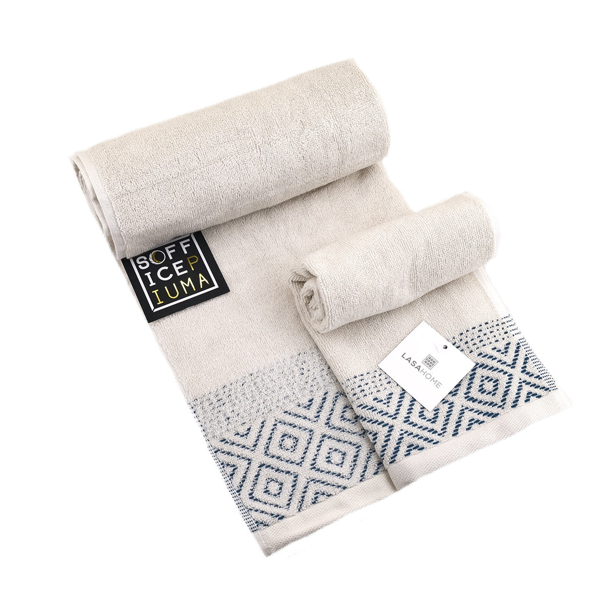 sofficepiuma coppia asciugamani floralasa diamond 6666