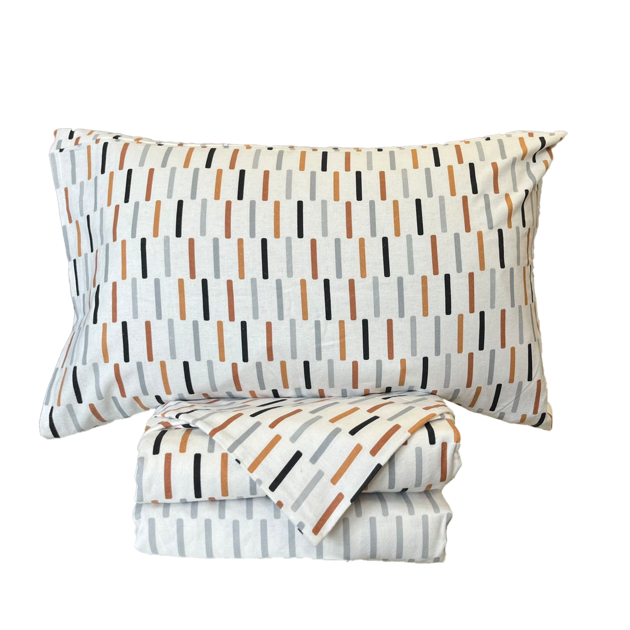 DI MAESTRO Completo Letto SINGOLO in FLANELLA art. VICTOR col. ARANCIO