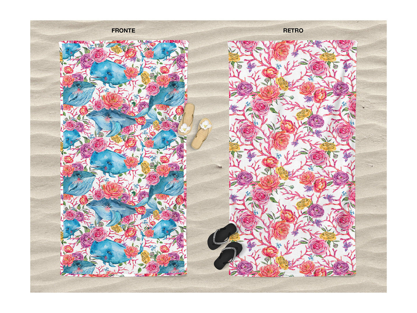 1 WHALE dunex telo mare compact dry saving space microfibra sofficepiuma