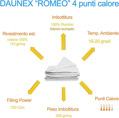 DAUNEX Piumino d'oca 100% piumino d'oca art. ROMEO