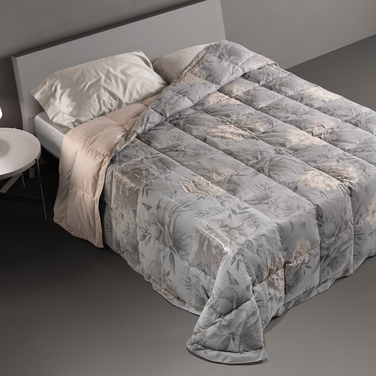 DAUNENSTEP Trapunta invernale 100% piumino d'oca fantasia Floreale 13002A - COLLEZIONE 2024