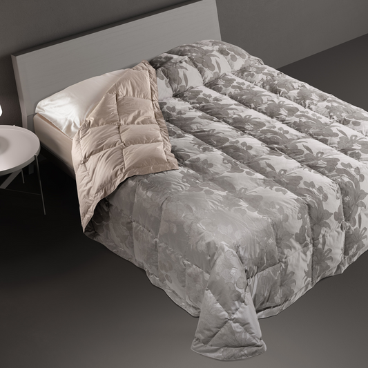 DAUNENSTEP Trapunta invernale 100% piumino d'oca fantasia Floreale 13014A - COLLEZIONE 2024