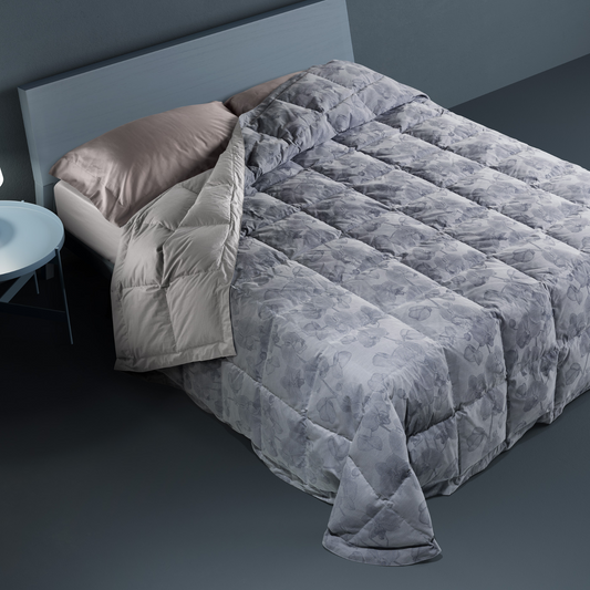 DAUNENSTEP Trapunta invernale 100% piumino d'oca fantasia Floreale 13017A - COLLEZIONE 2024