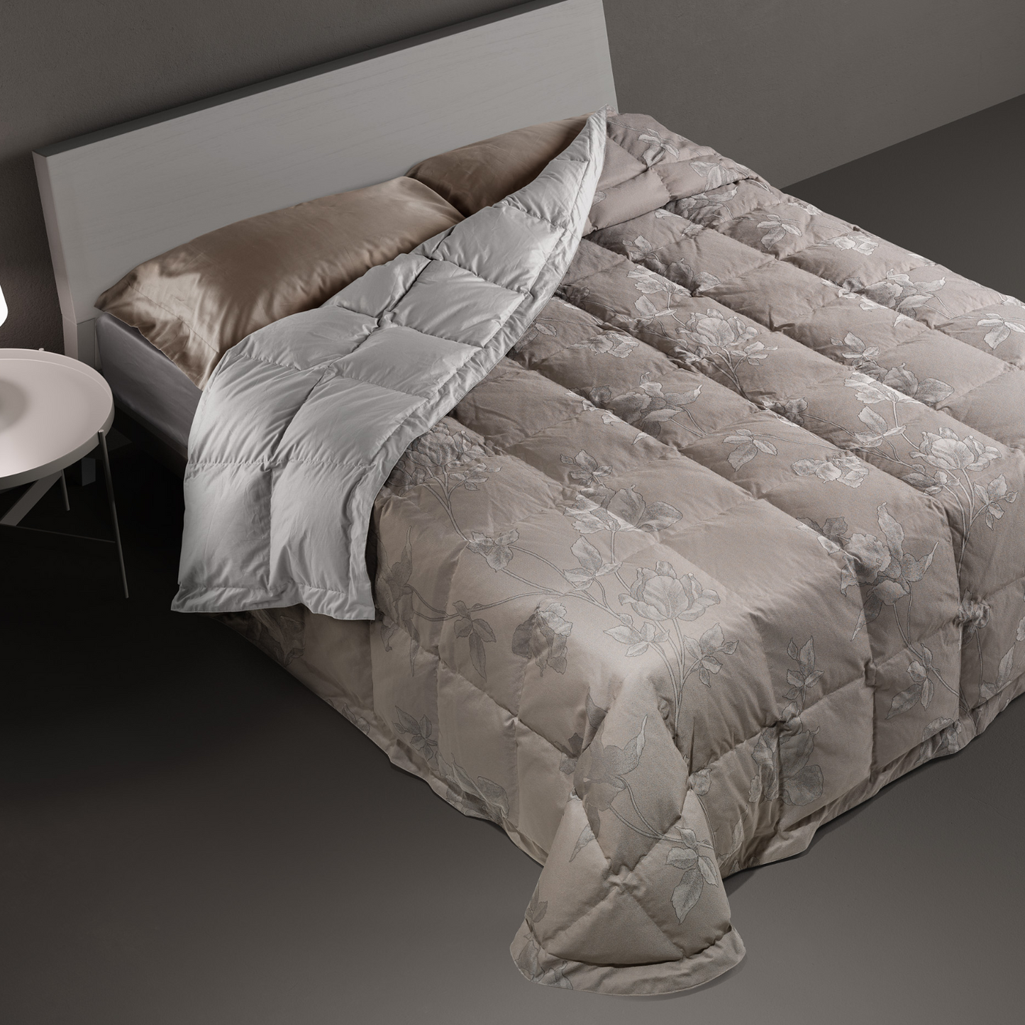 DAUNENSTEP Trapunta invernale 100% piumino d'oca fantasia Floreale 13032A - COLLEZIONE 2024