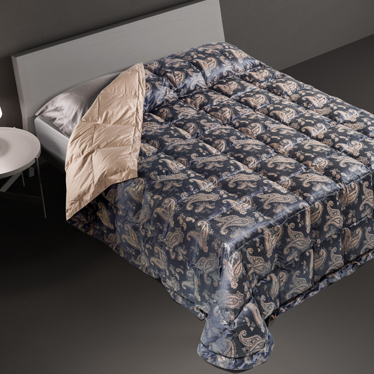 DAUNENSTEP Trapunta invernale 100% piumino d'oca fantasia Floreale 13035A - COLLEZIONE 2024