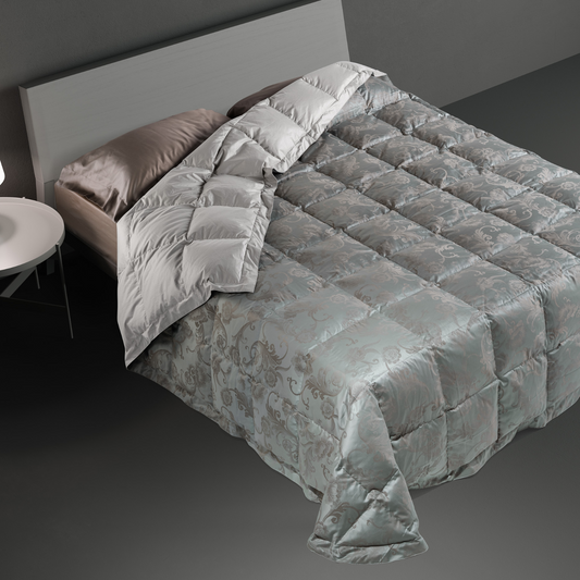DAUNENSTEP Trapunta invernale 100% piumino d'oca fantasia Floreale 13037A - COLLEZIONE 2024