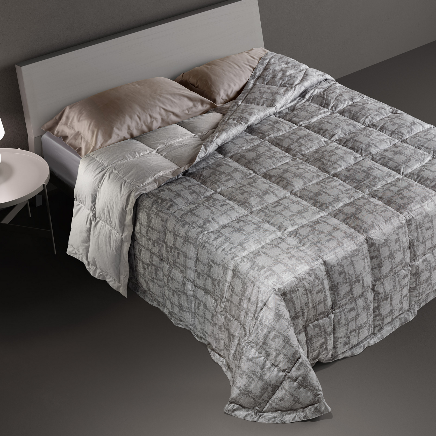 DAUNENSTEP Trapunta invernale 100% piumino d'oca fantasia Geometrica 13048A - COLLEZIONE 2024