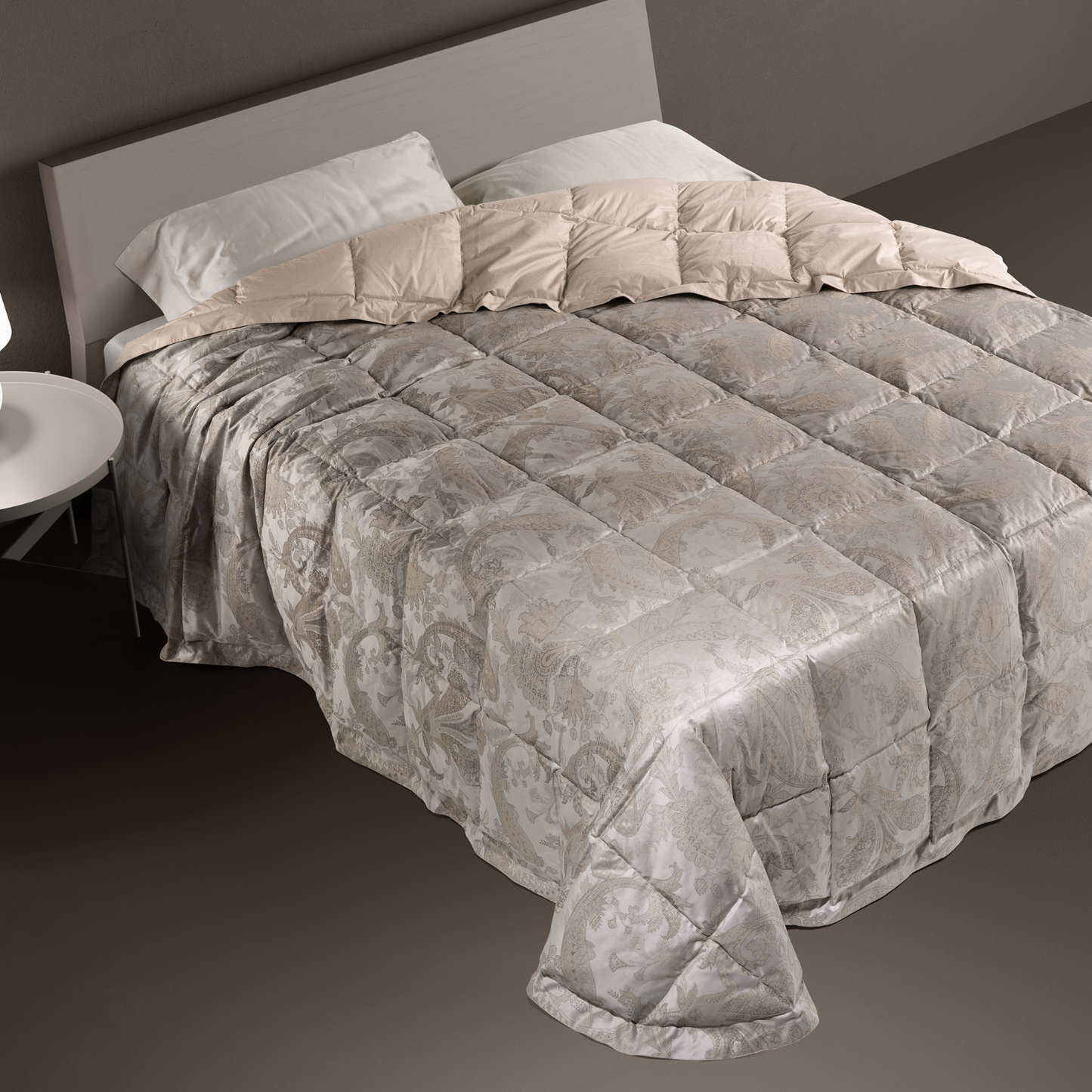 DAUNENSTEP Trapunta invernale 100% piumino d'oca fantasia Floreale 13049A - COLLEZIONE 2024