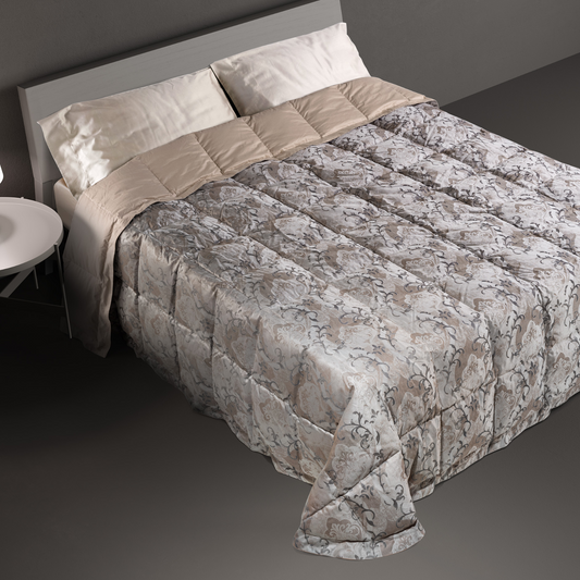 DAUNENSTEP Trapunta invernale 100% piumino d'oca fantasia Floreale 13053A - COLLEZIONE 2024