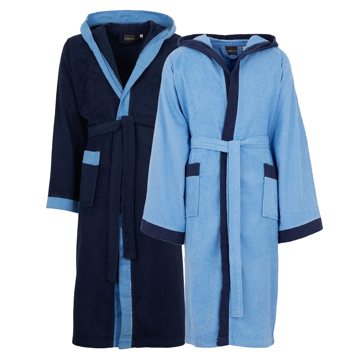 2 AZZURRO VOYAGE mirabello carrara accappatio spugna uomo donna sofficepiuma
