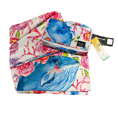 2 WHALE dunex telo mare compact dry saving space microfibra sofficepiuma