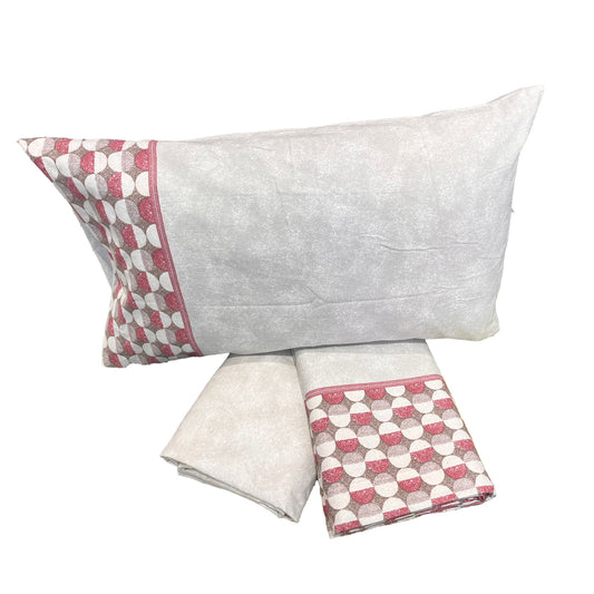 MAE' by Via Roma 60 Completo Letto Piazza e Mezzo  Flanella di puro cotone percalle art. SFERIC col. BORDEAUX