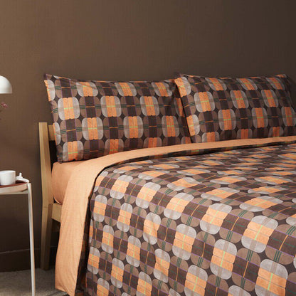 BASSETTI COMPLETO COPRIPIUMINO SINGOLO 1 PIAZZA art. GLOBES col. Marrone