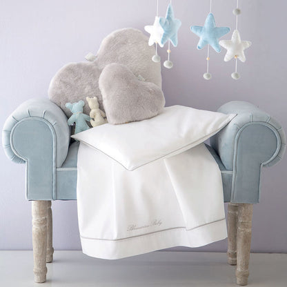 2 completo lettino baby blumarine blu sofficepiuma