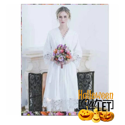 VOSSEN Kimono Vestaglia Accappatoio SPOSA art. BLANCHE col. 030 Bianco