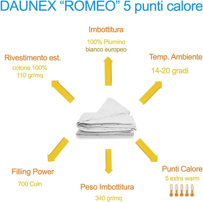 DAUNEX Piumino d'oca 100% piumino d'oca art. ROMEO