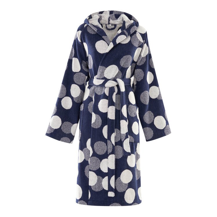 Bassetti Accappatoio uomo donna con cappuccio in jacquard tinto filo di puro cotone art. CIRCLE TIME