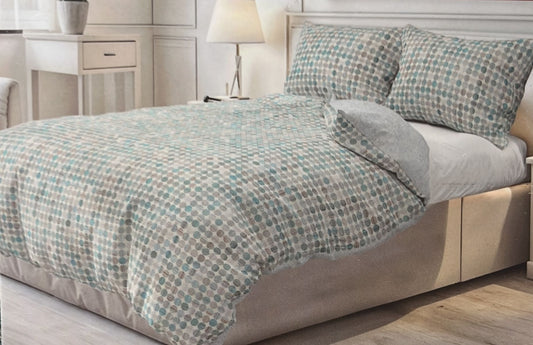 LE VIE DEL COTONE Parure Copriiumino in 100% cotone PIAZZA E MEZZO art. LIONE col. CERULEO