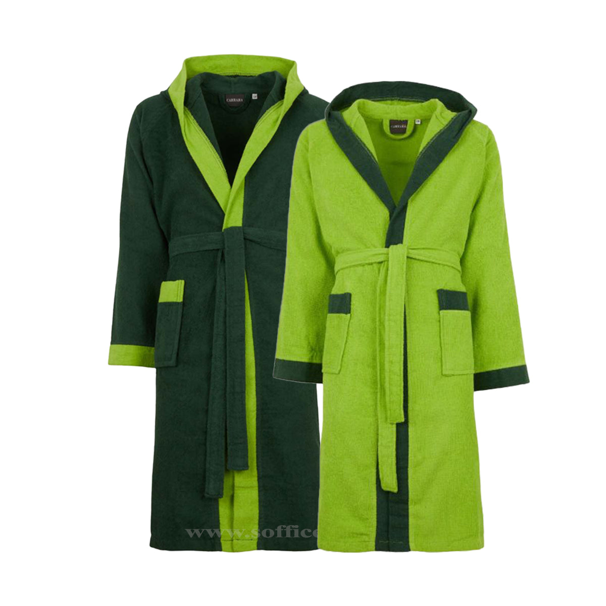 5 VERDE MELA VOYAGE mirabello carrara accappatio spugna uomo donna sofficepiuma