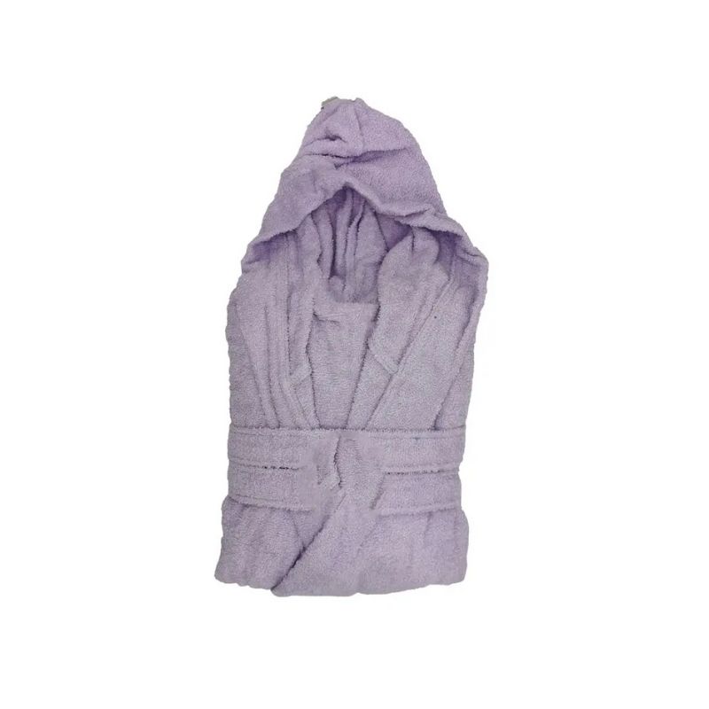 SOFFICEPIUMA® Accappatoio con Cappuccio e 2 Tasche Art. MORBIDONE viola