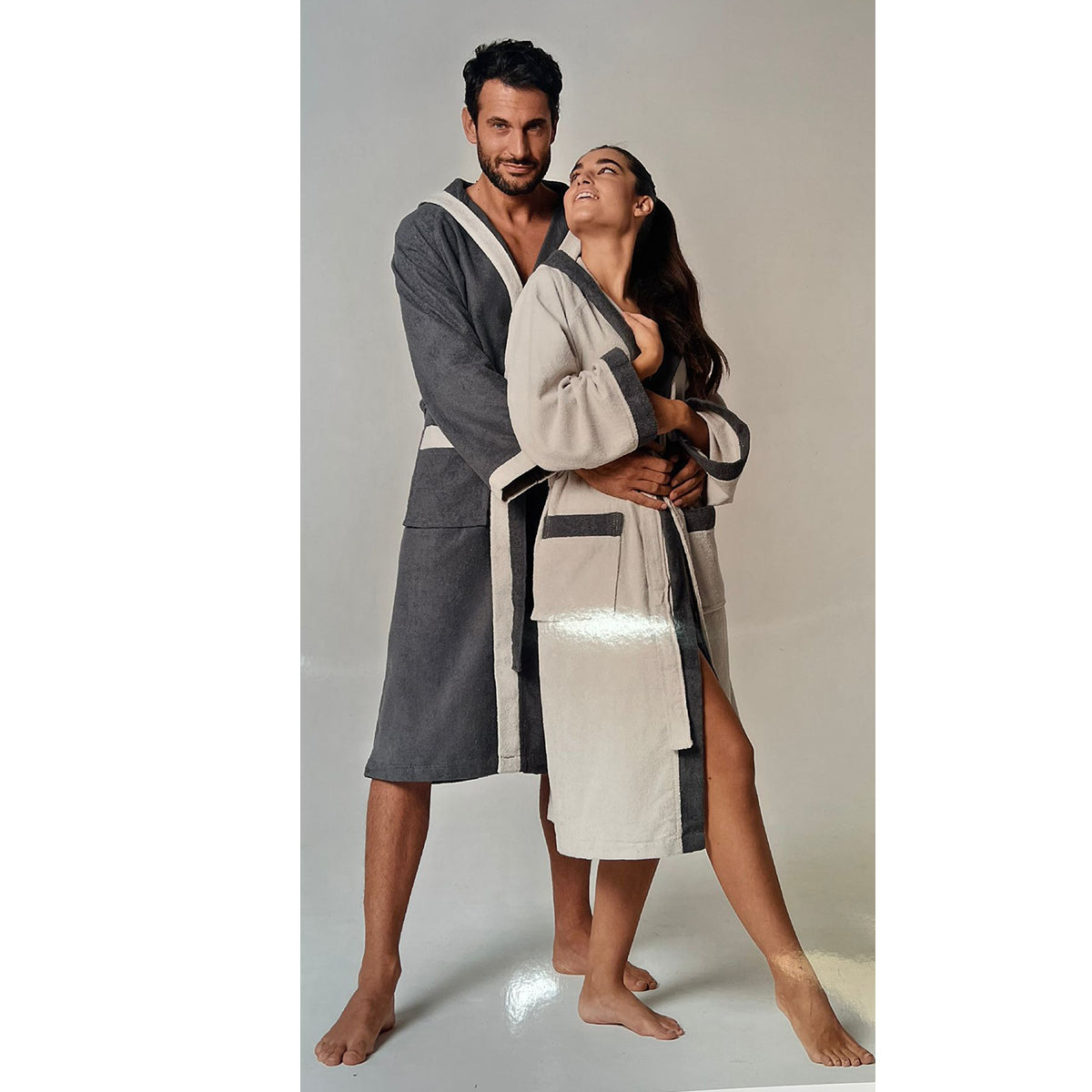 6 GRIGIO GHIACCIO VOYAGE mirabello carrara accappatio spugna uomo donna sofficepiuma