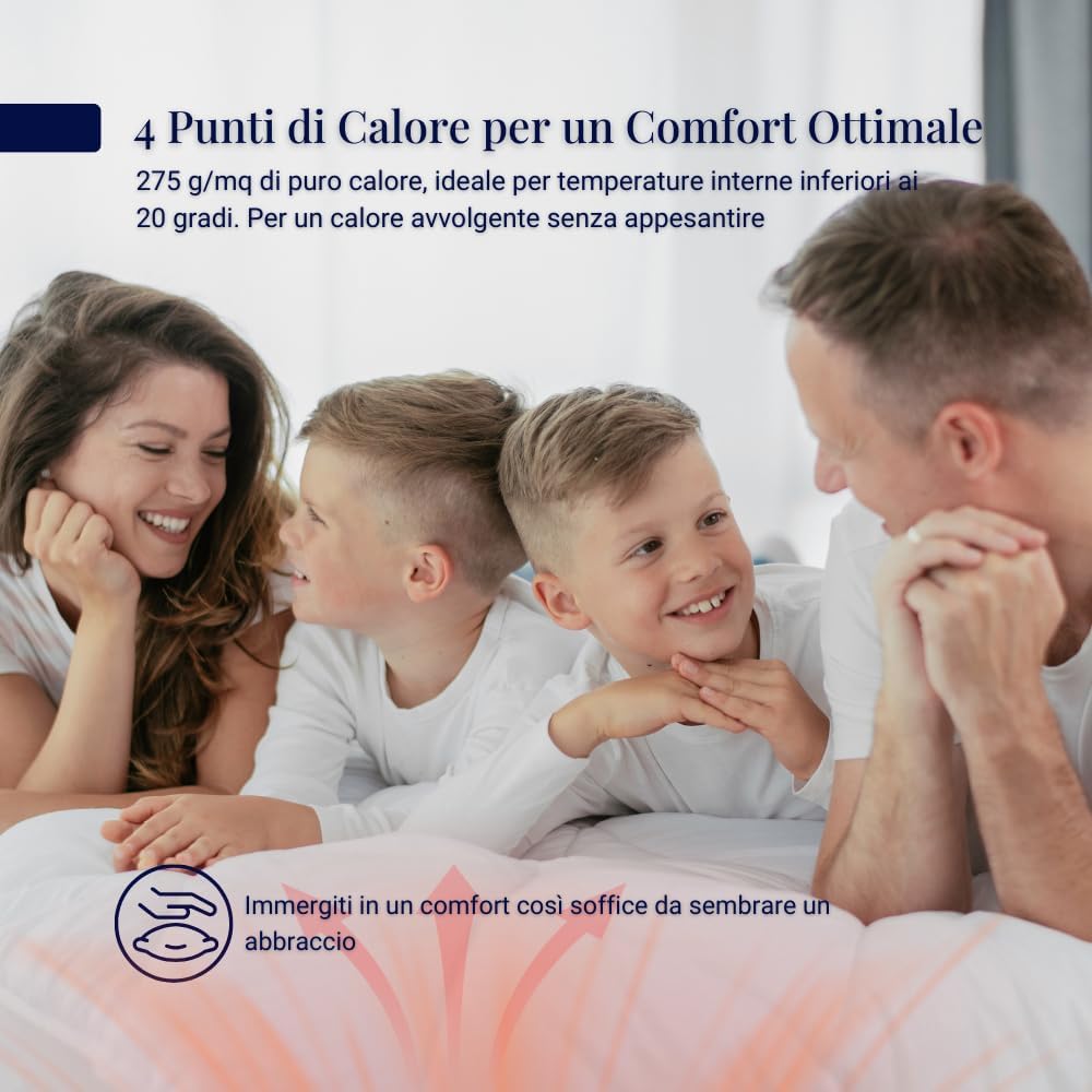 CINELLI per SOFFICEPIUMA®  PIUMINO D'OCA VERGINE 100% art. INCANTO 80% piumino 20% piumette