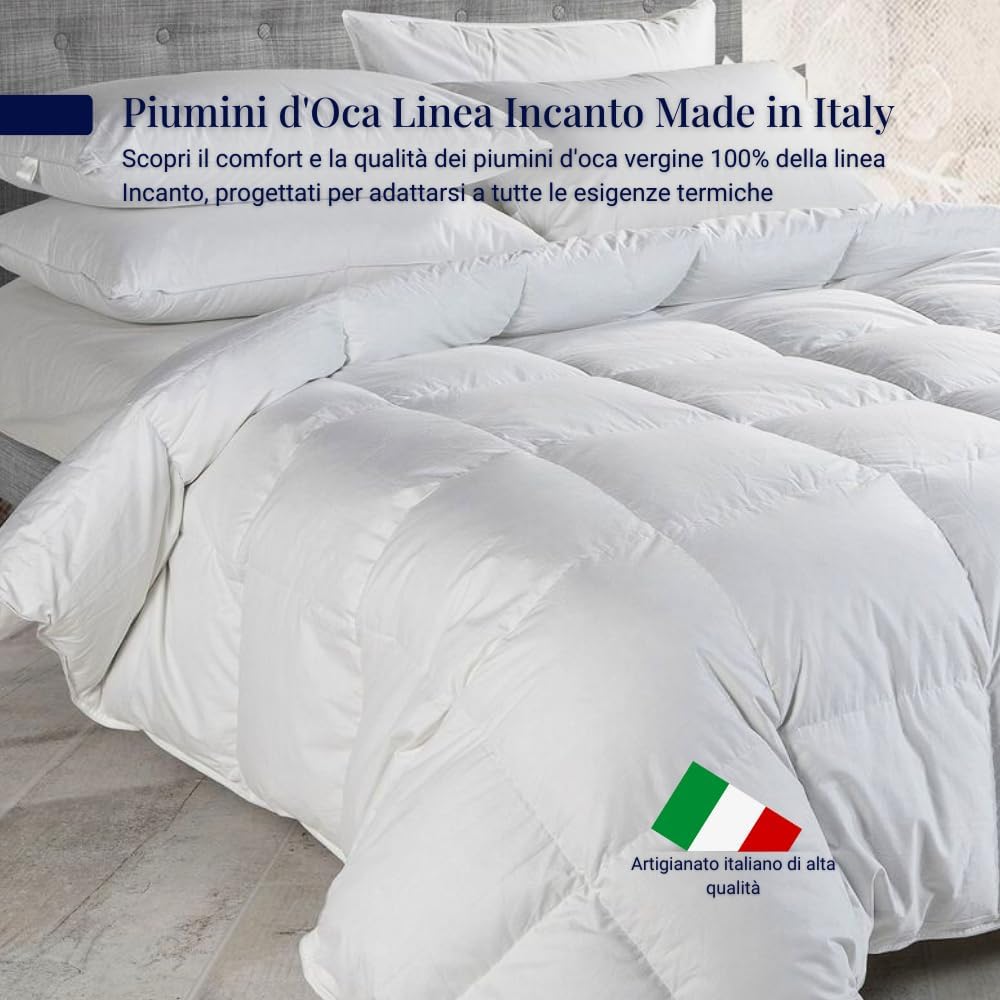 CINELLI per SOFFICEPIUMA®  PIUMINO D'OCA VERGINE 100% art. INCANTO 80% piumino 20% piumette