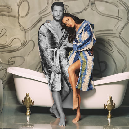 MIRABELLO CARRARA Accappatoio in spugna cimata con cappuccio art. BRIDGE