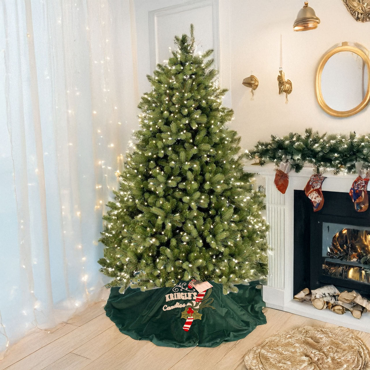 Maè by Via Roma 60 Copribase per albero di Natale  Xmas Time in tessuto velvet art. SUGAR STICK