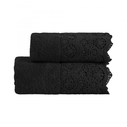 BiancoPerla Telo Bagno in Spugna con balza in macramè art. CANASTRA