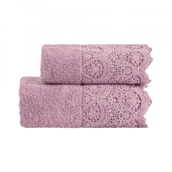 BiancoPerla Telo Bagno in Spugna con balza in macramè art. CANASTRA