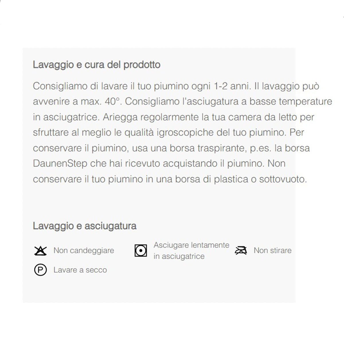 Daunenstep d800 lavaggio lavatrice