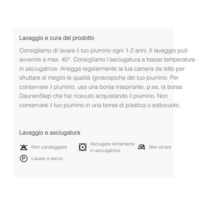 Daunenstep d800 lavaggio lavatrice