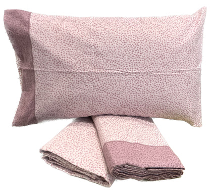 MAE' by Via Roma 60 Completo Letto Piazza e Mezzo  Flanella di puro cotone percalle art. CAOS col. Prugna