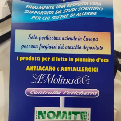 SOFFICEPIUMA®by MOLINA Piumino d'oca vergine bianca siberiana art. GILDA TOP 4 punti calore informazioni prodotto